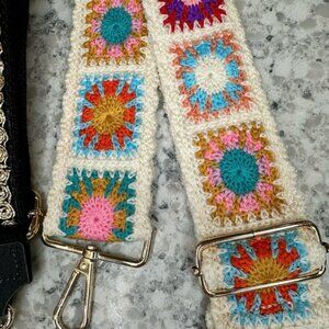 Adjustable Crocheted Guitar Crossbody Purse Bag Strap NWOT!!